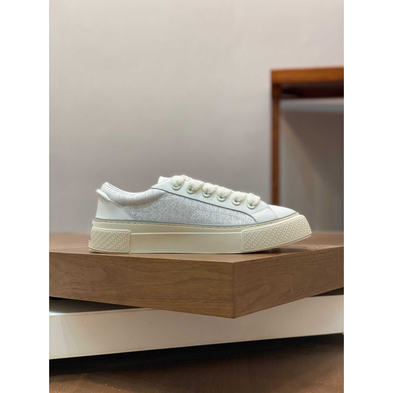 D*or b33 sneakers D*or oblique jacquard and suede white