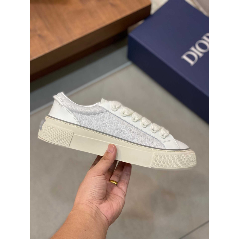 D*or b33 sneakers D*or oblique jacquard and suede white