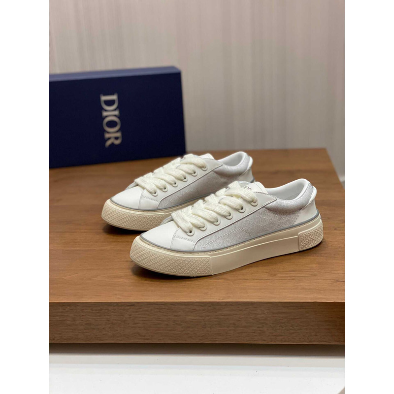 D*or b33 sneakers D*or oblique jacquard and suede white