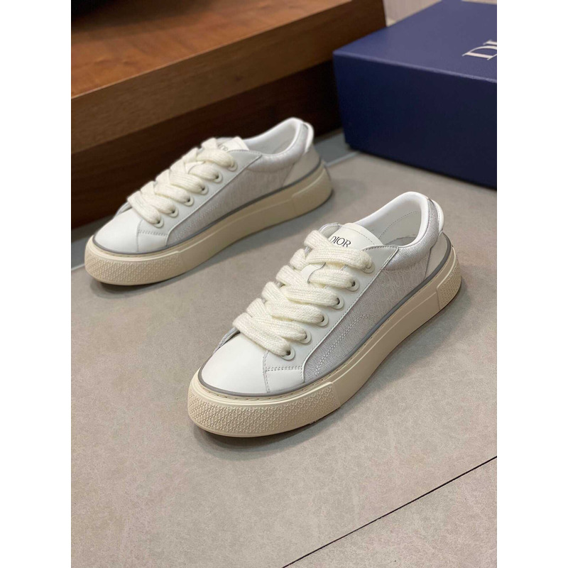 D*or b33 sneakers D*or oblique jacquard and suede white