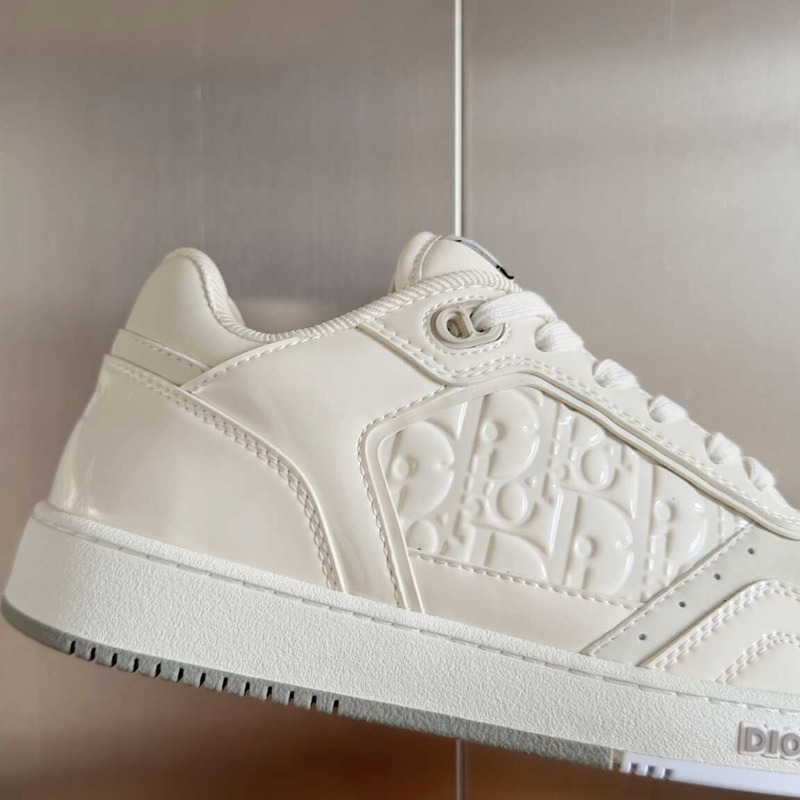 D*or b27 low-top sneakers patent cowhide white