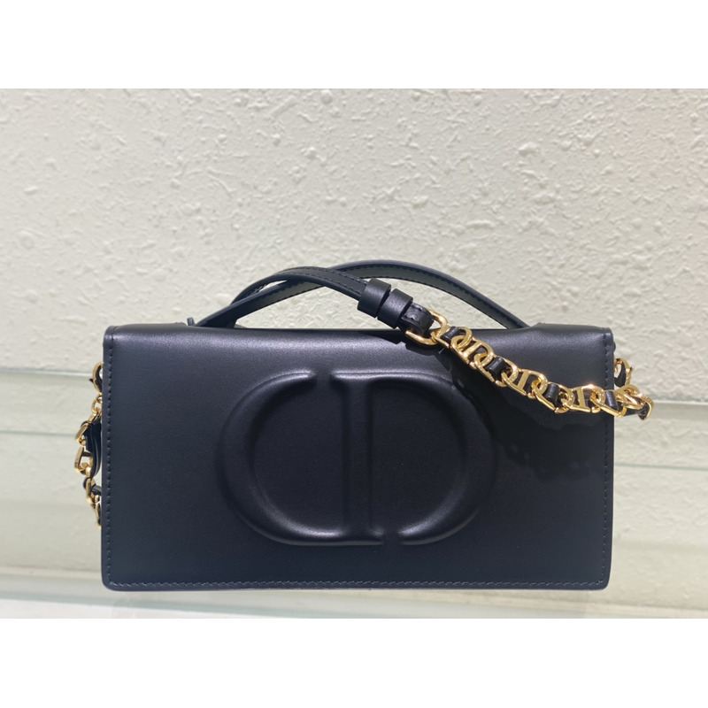 D*or cd signature mini chain bag cow leather black