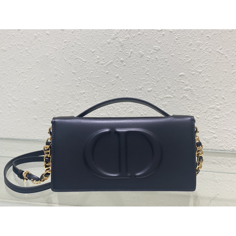 D*or cd signature mini chain bag cow leather black