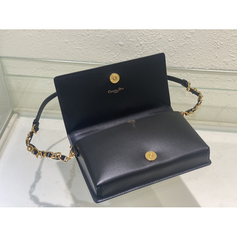 D*or cd signature mini chain bag cow leather black