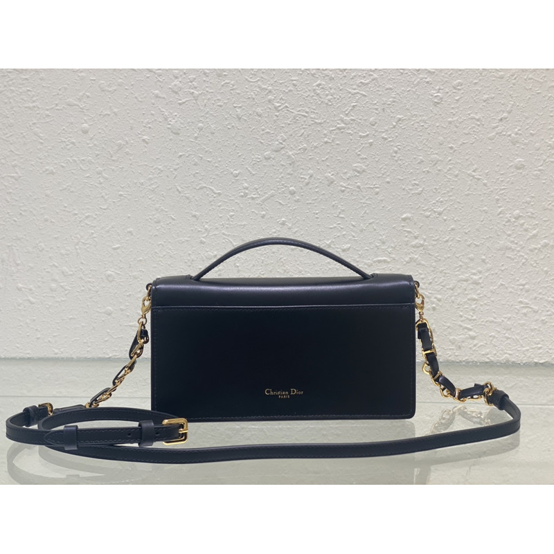 D*or cd signature mini chain bag cow leather black