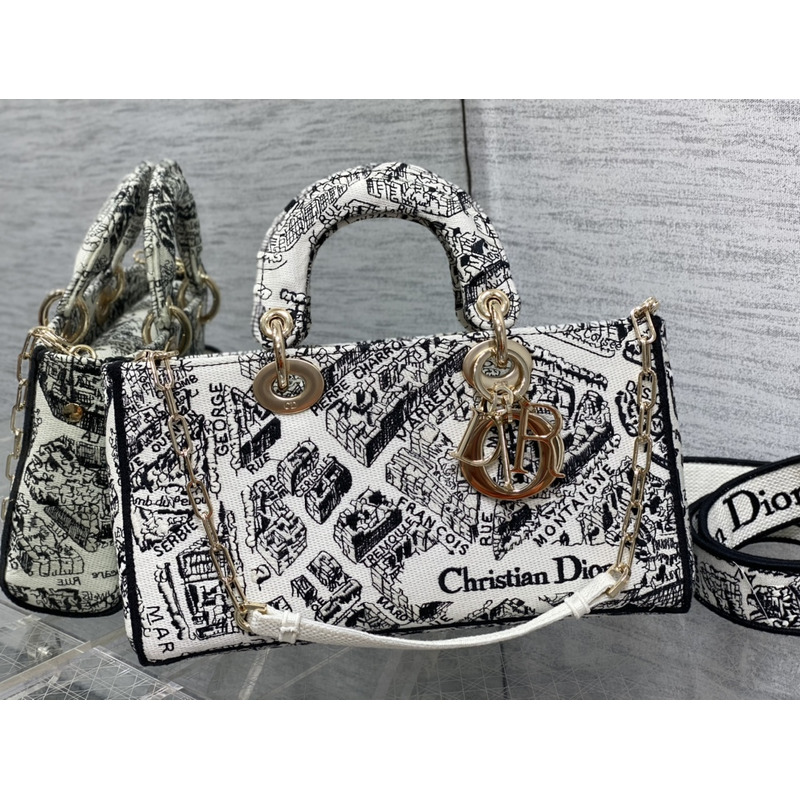 D*or ch**an leather party style elegant style logo handbags white