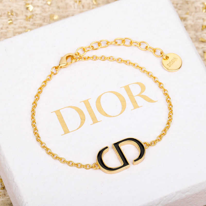 D*or petit cd bracelet gold-finish metal and black lacquer