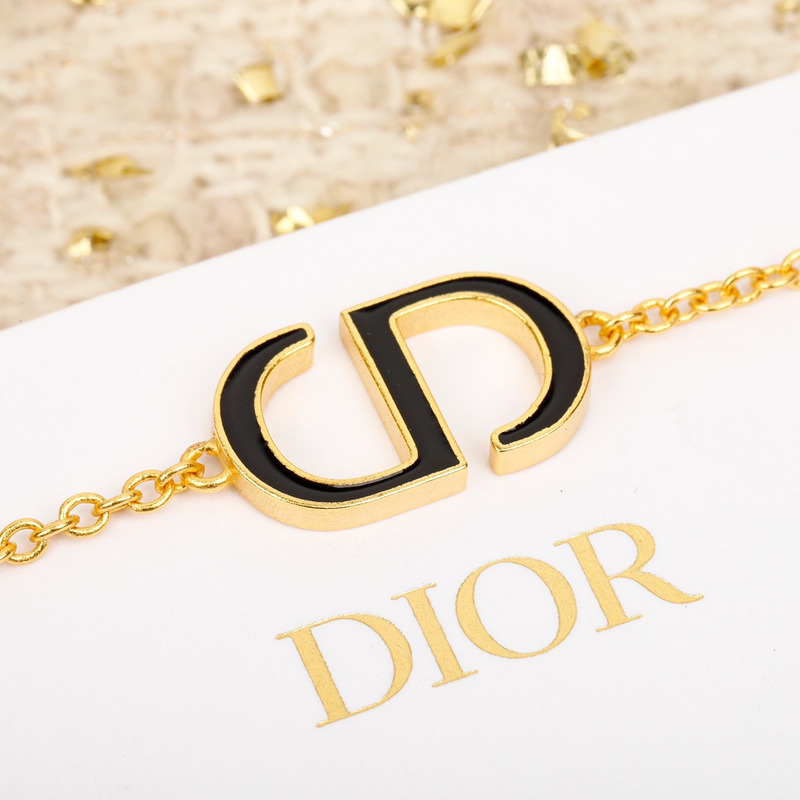 D*or petit cd bracelet gold-finish metal and black lacquer