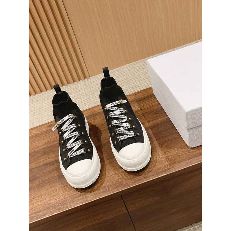 D*or ch**an lace up high-top fabric women\''s  walk\''n\'' sneakers black