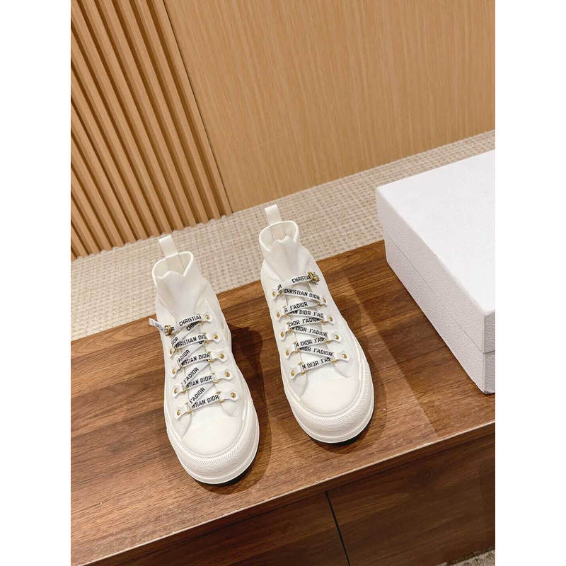 D*or ch**an lace up high-top fabric women\''s  walk\''n\'' sneakers  white