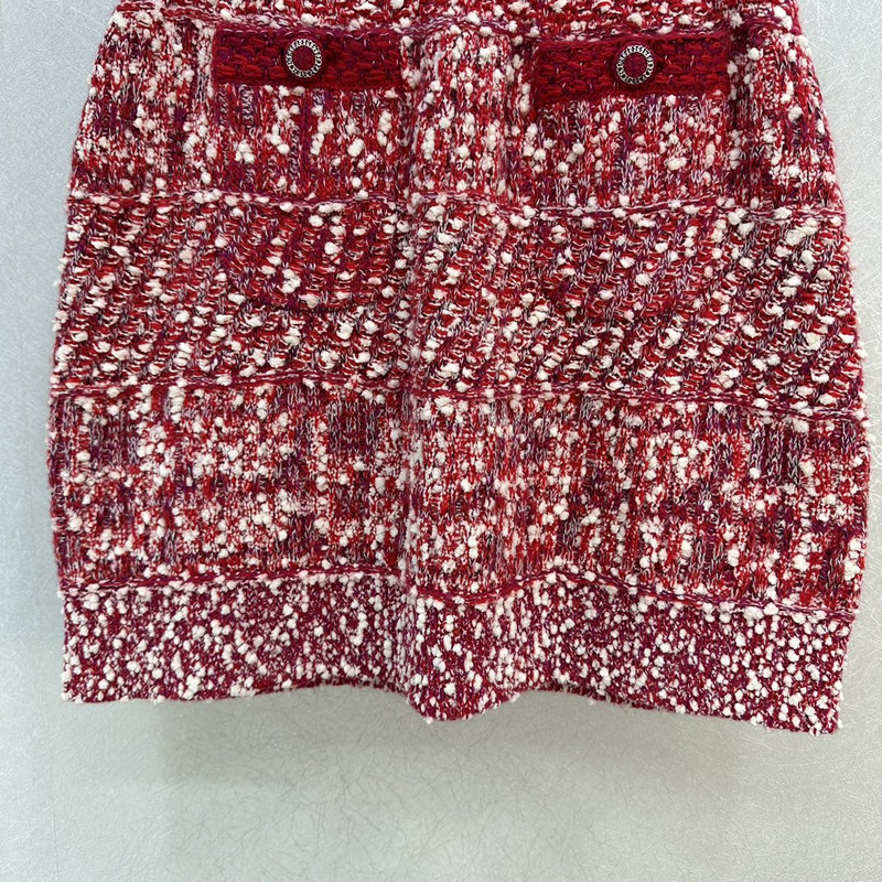 D*or poppy seed ribbed wool short red