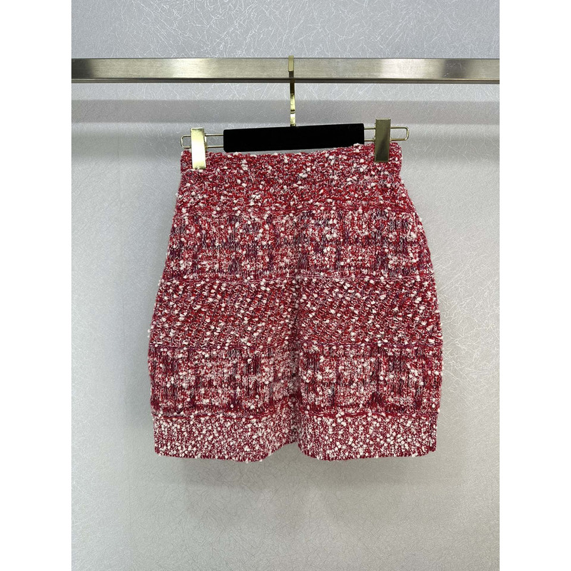 D*or poppy seed ribbed wool short red