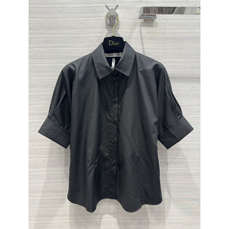 D*or shirts with puff sleeves cotton black