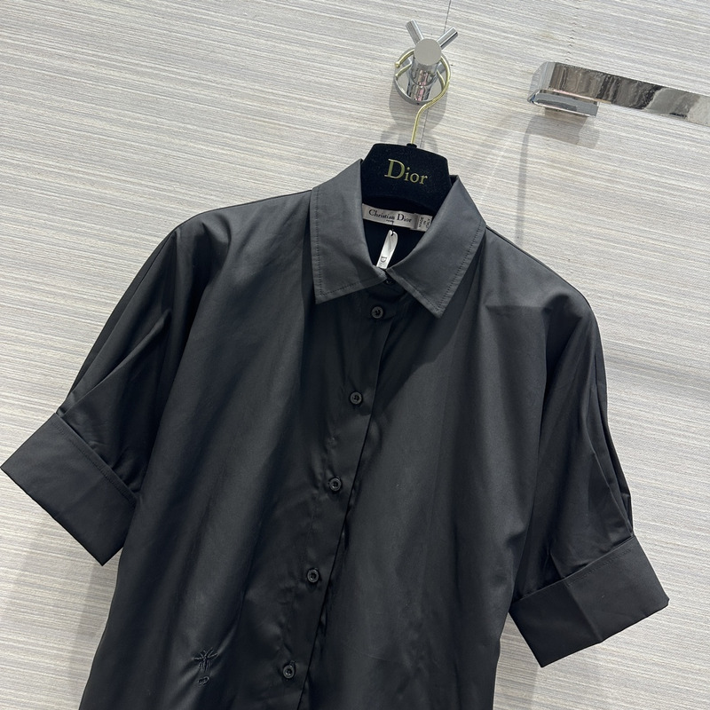 D*or shirts with puff sleeves cotton black