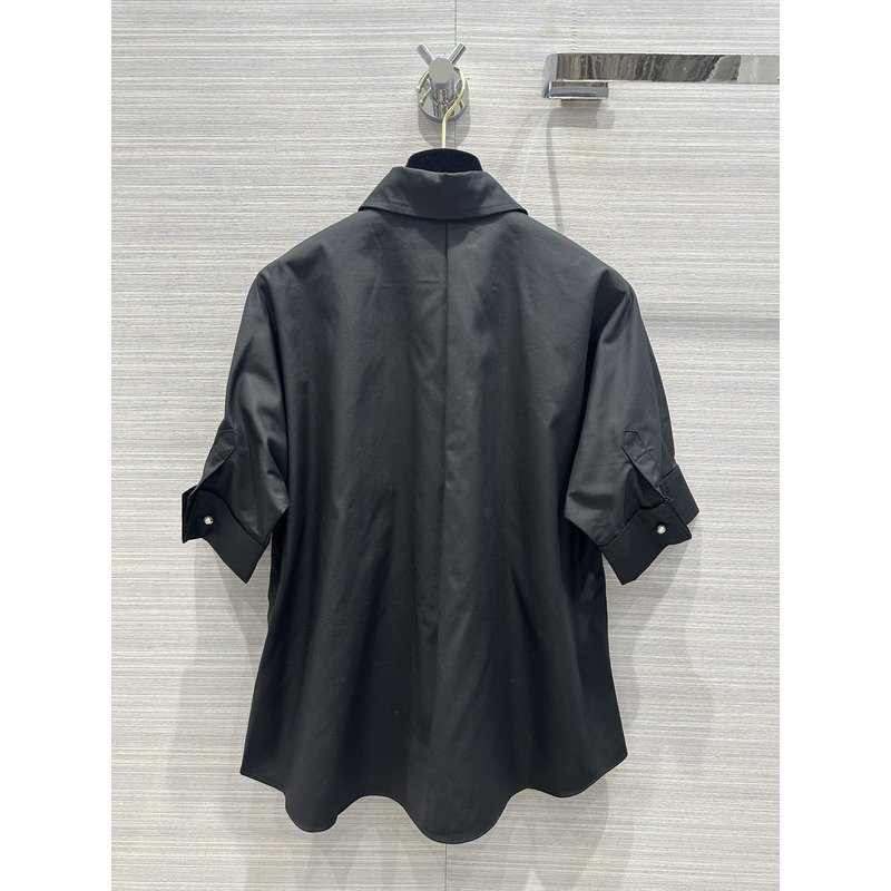 D*or shirts with puff sleeves cotton black