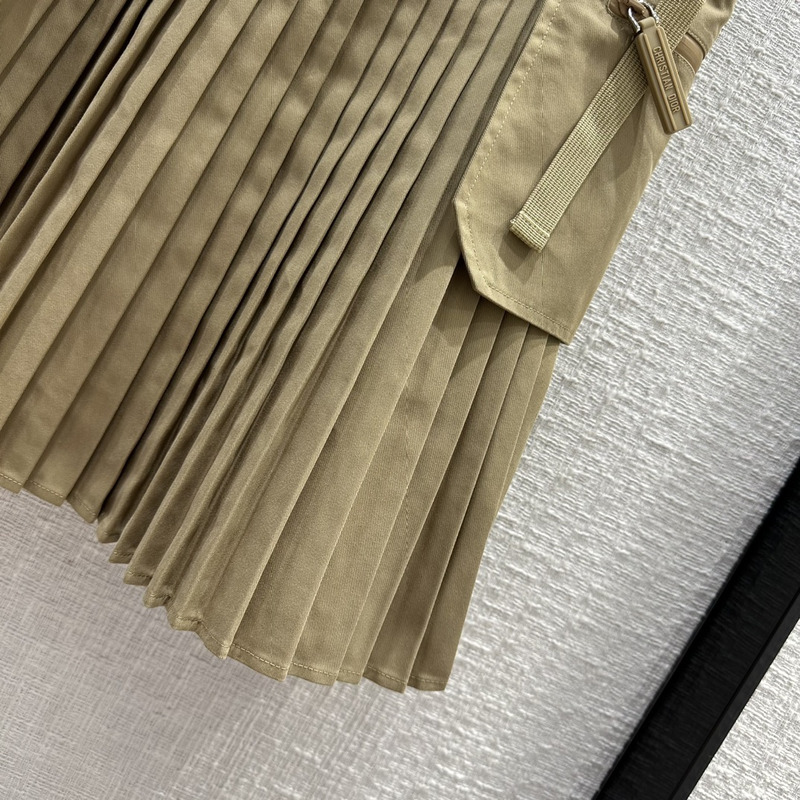 D*or cotton pleated miniskirt beige