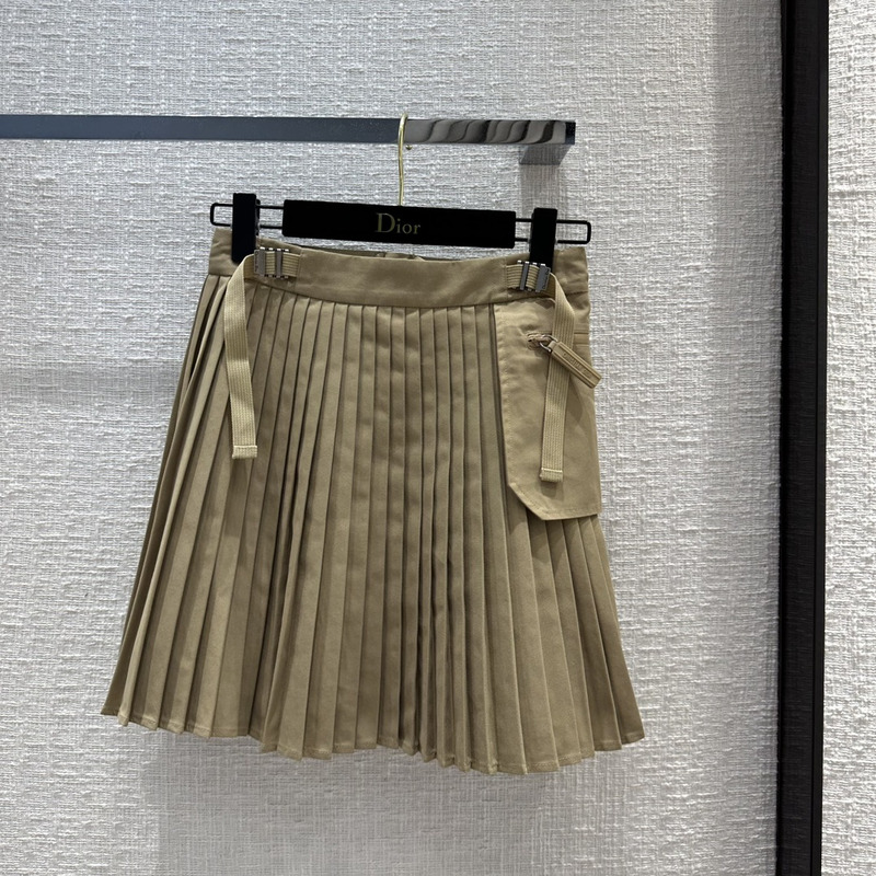 D*or cotton pleated miniskirt beige