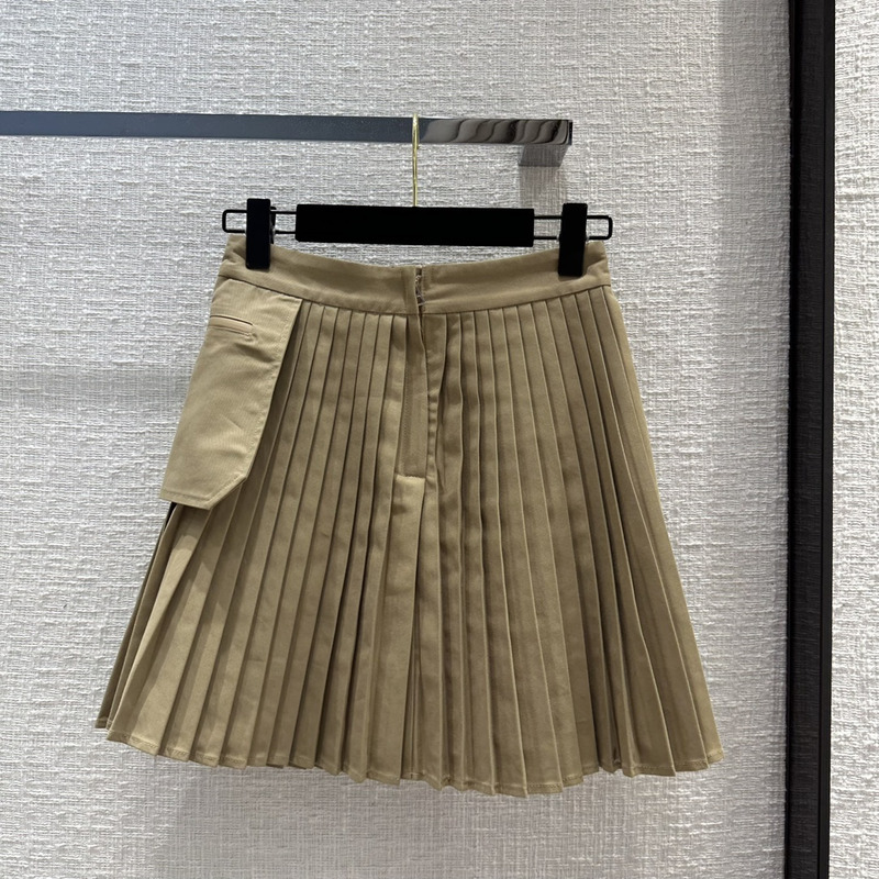 D*or cotton pleated miniskirt beige