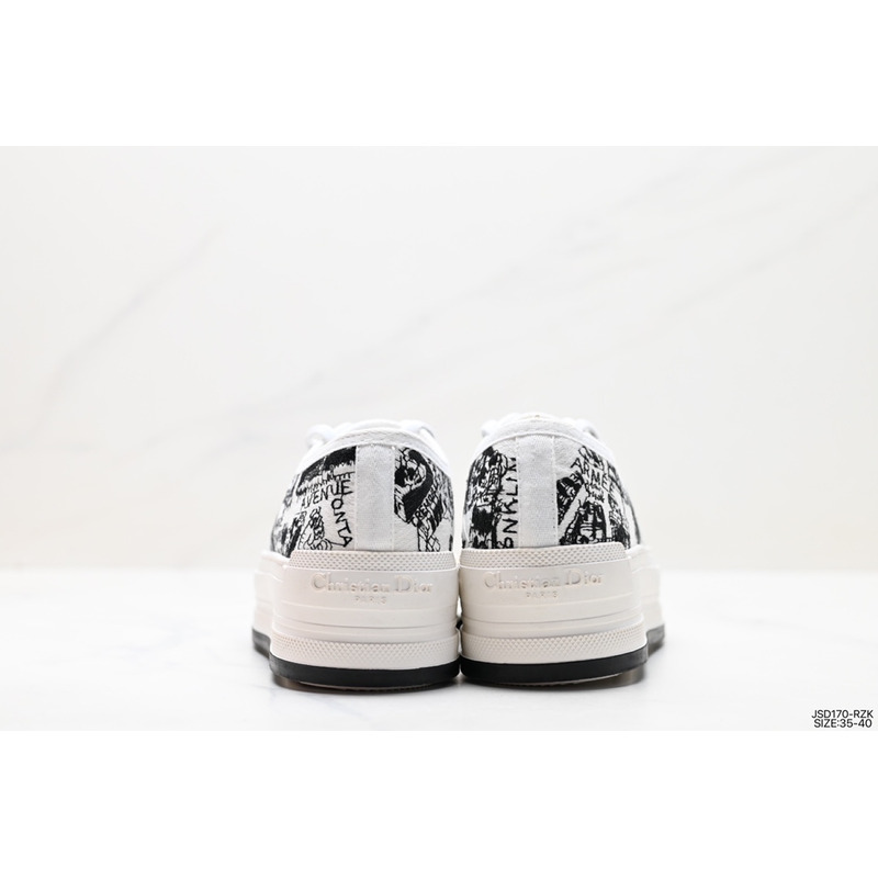 D*or ch**an casual style low-top sneakers black and white