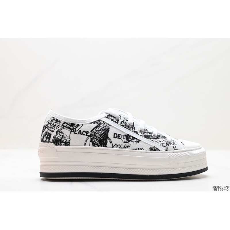 D*or ch**an casual style low-top sneakers black and white