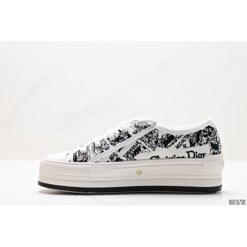 D*or ch**an casual style low-top sneakers black and white