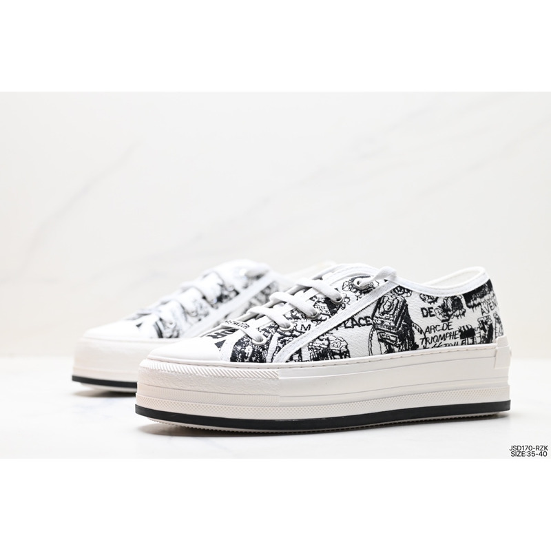 D*or ch**an casual style low-top sneakers black and white