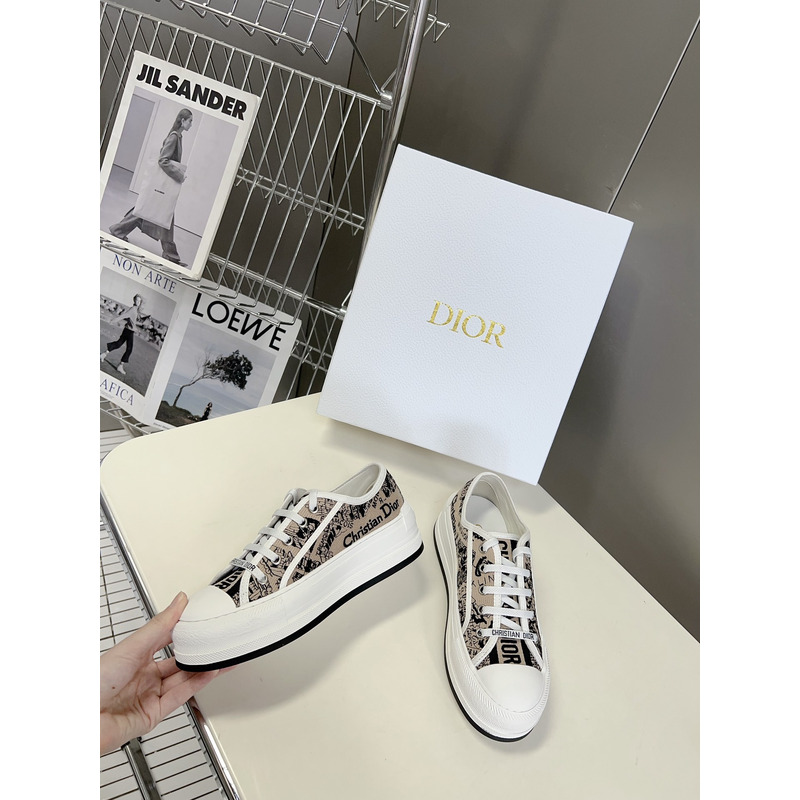 D*or walk\''n embroidered tie cotton flat lace up low top sneakers shoes