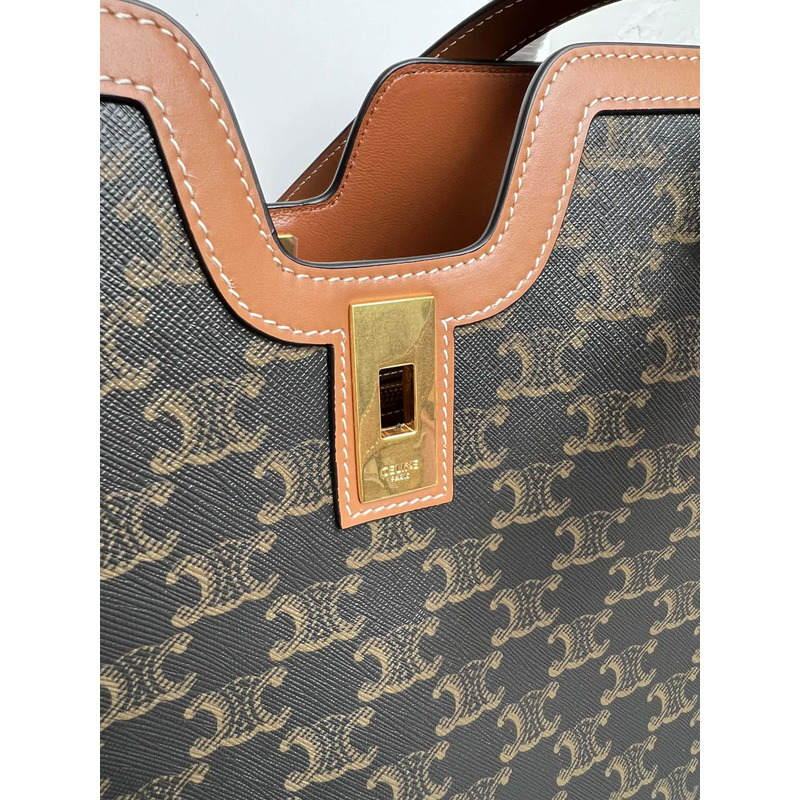 Ce**e cabas 16 in triomphe canvas and calfskin bag