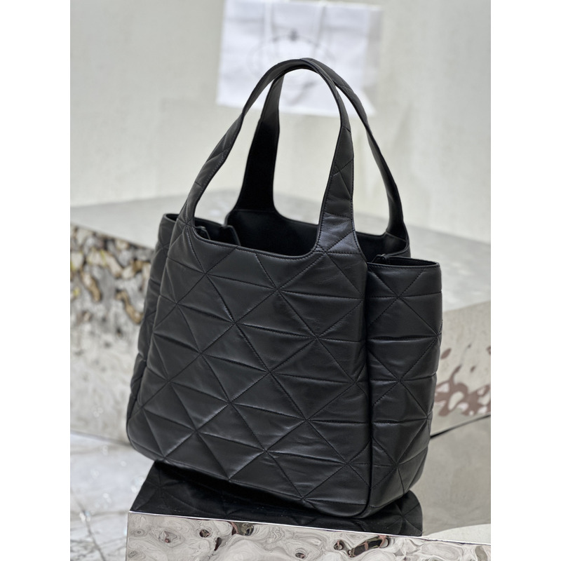 Pra*a nappa quilted medium tote black