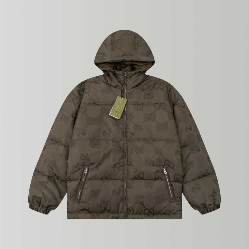 G*u*i umbo gg down jacket brown