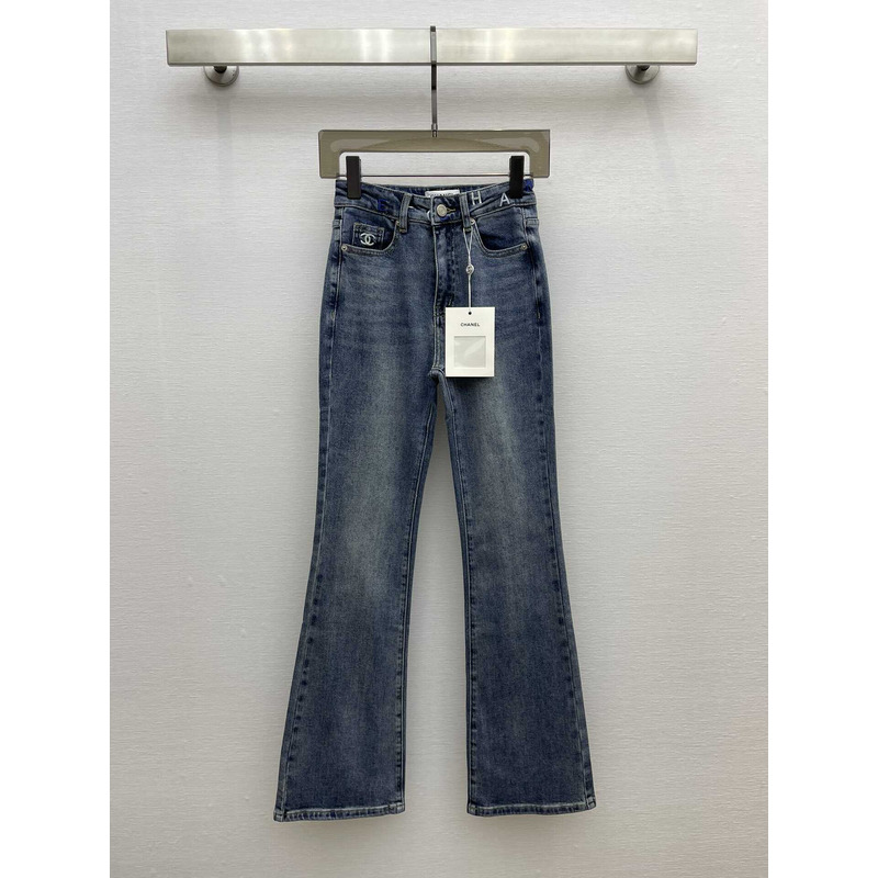 Ch*el plain cotton jeans blue