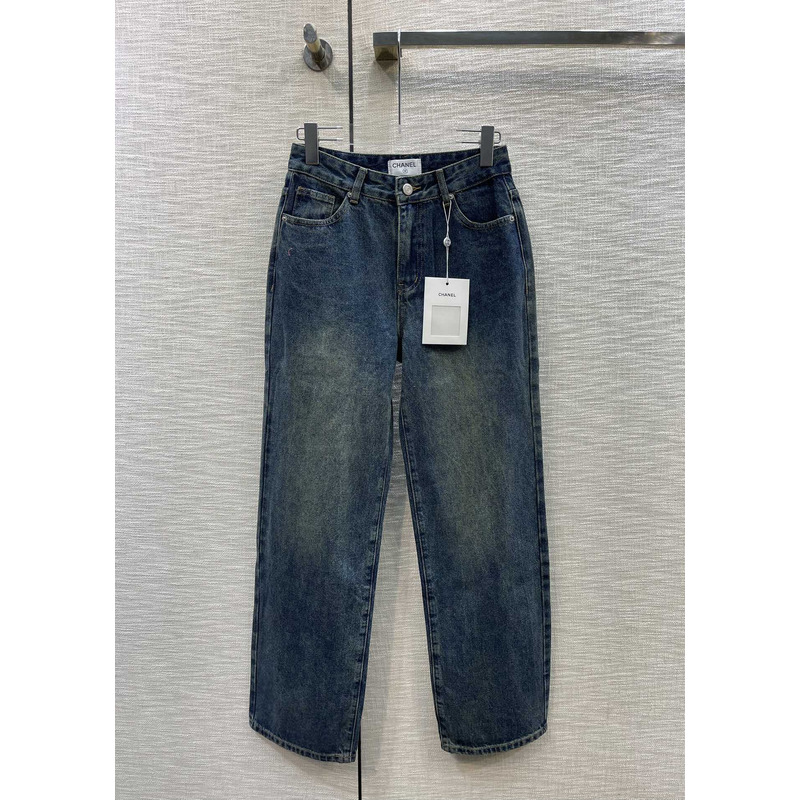 Ch*el cotton plain jeans blue