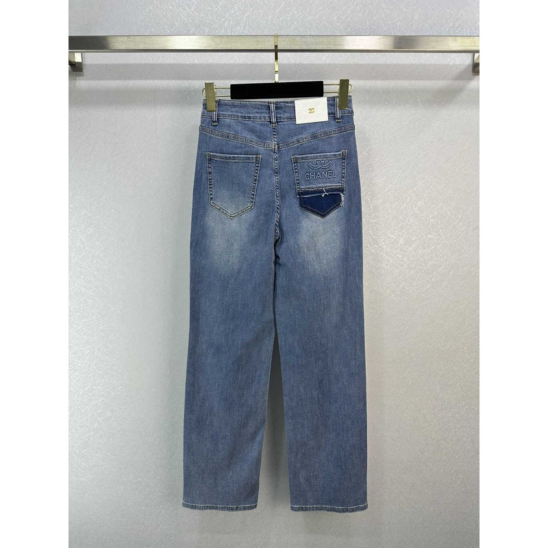 Ch*el cotton plain jeans blue