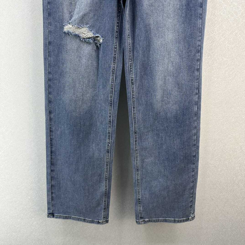 Ch*el cotton plain jeans blue