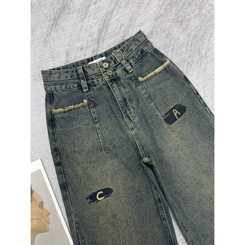 Ch*el cc cotton jeans dark blue