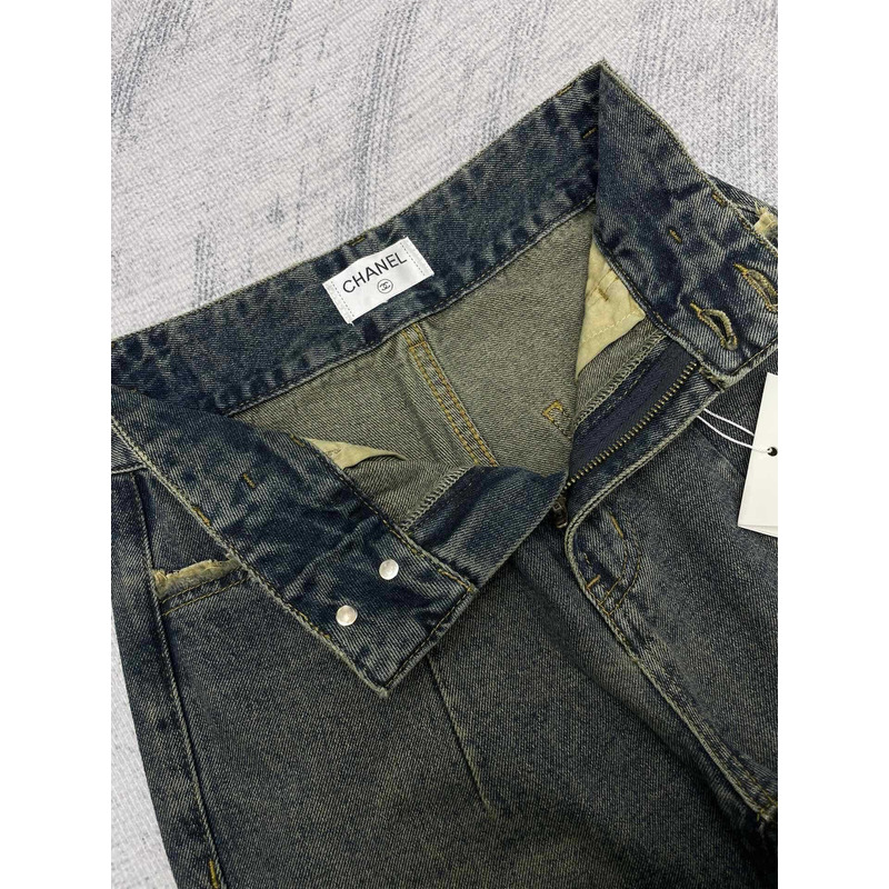 Ch*el cc cotton jeans dark blue