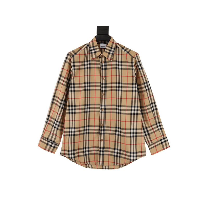 B**rry vintage check stretch cotton shirt yellow