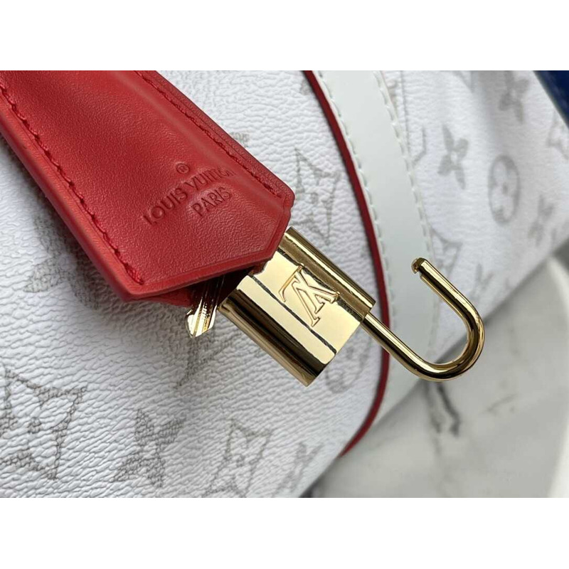 l**is V*t*n keepall bandoulière 55 embossed taurillon monogram cowhide leather bag white