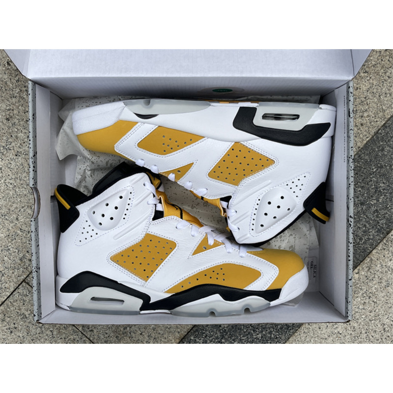 Air Jordan 6 High Sneakers White And Yellow