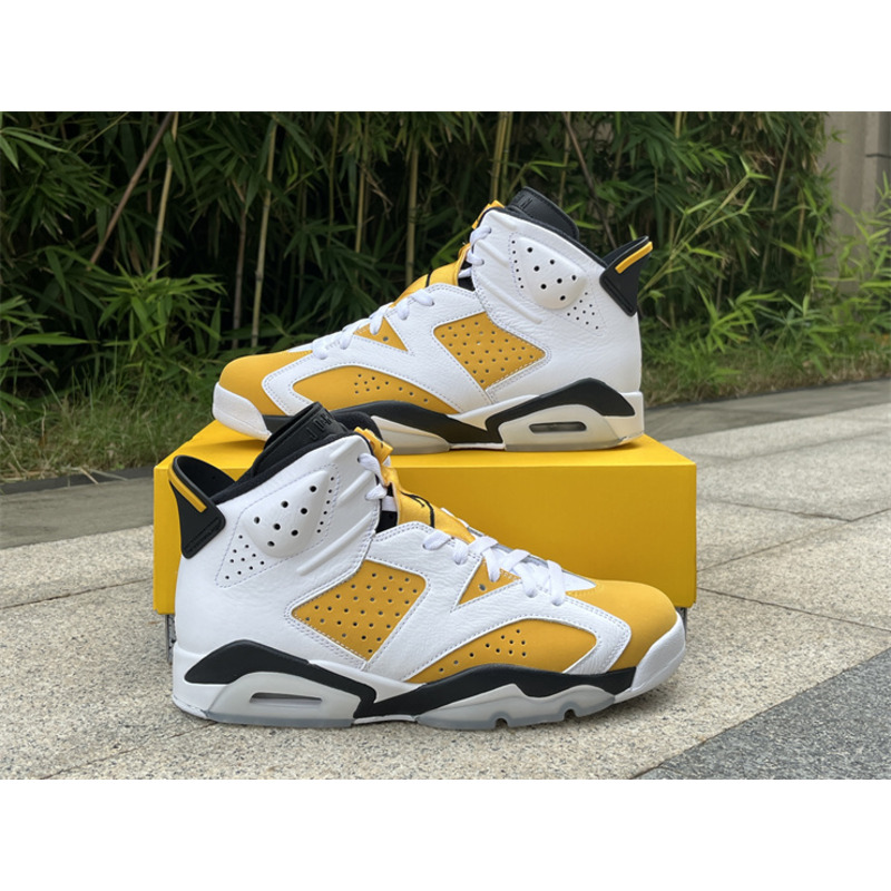 Air Jordan 6 High Sneakers White And Yellow