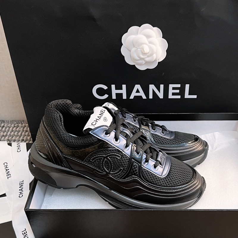 Ch*el cc sneakers black