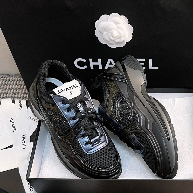 Ch*el cc sneakers black