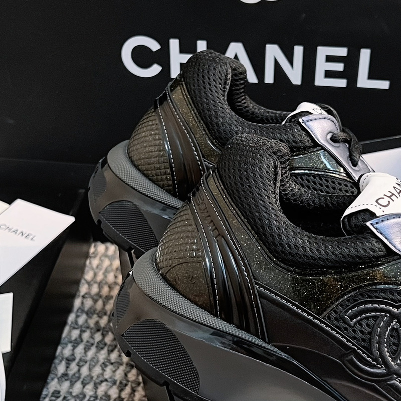 Ch*el cc sneakers black