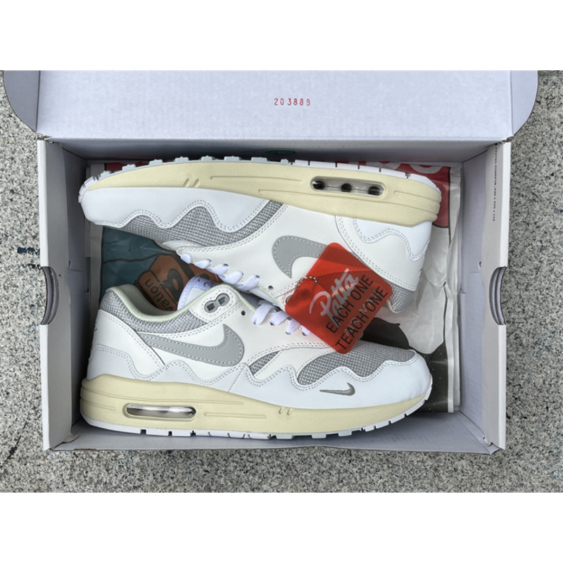 Nike Patta x Air Max 1 Noise Aqua Retro Sneaker Gray Blue