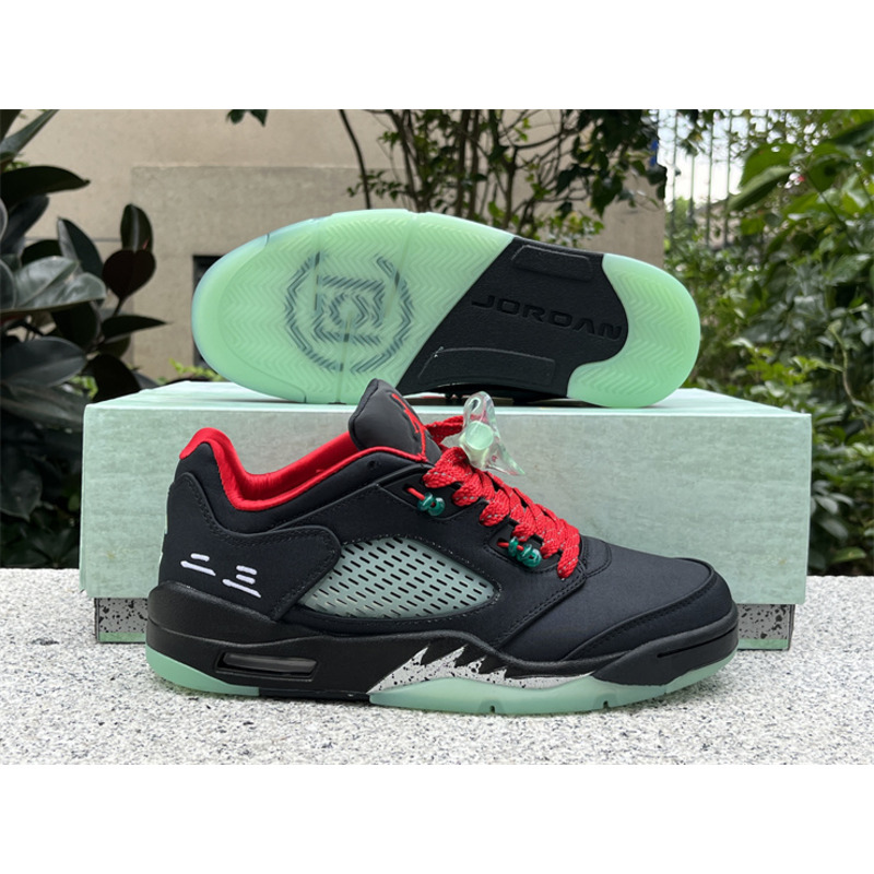 Jordan 5 x Clot Low Black/Green/Red