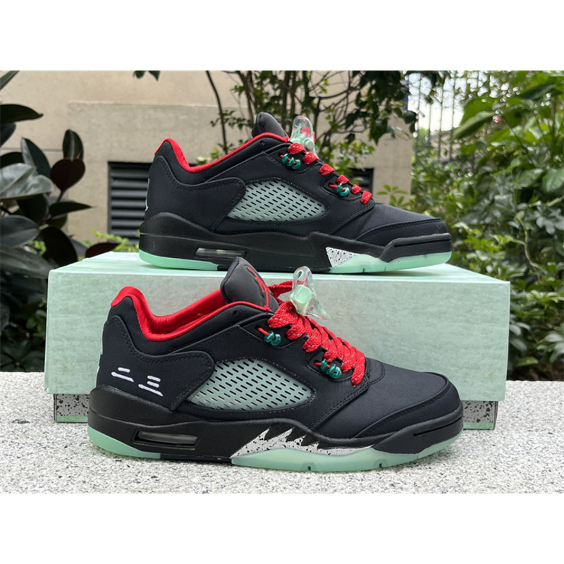 Jordan 5 x Clot Low Black/Green/Red