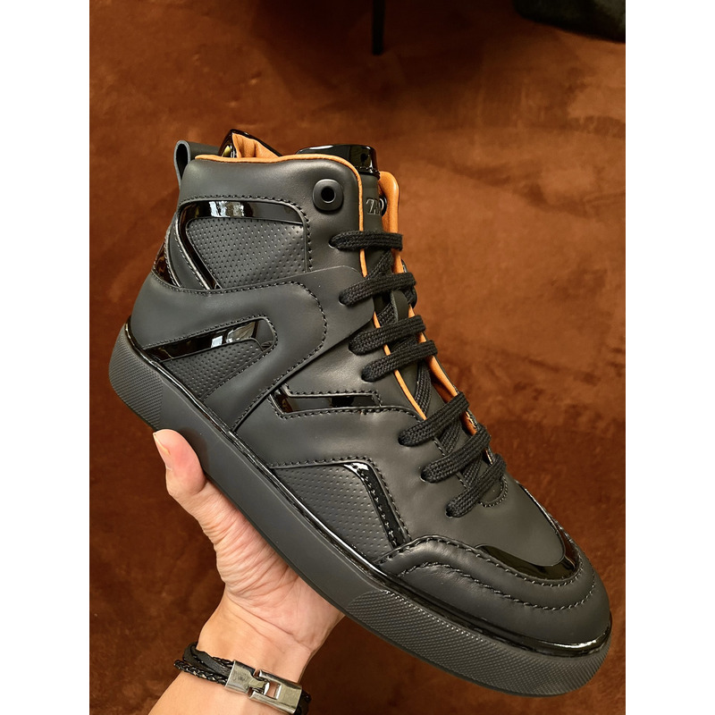 Ermenegildo Zegna High-Top Sneakers Black