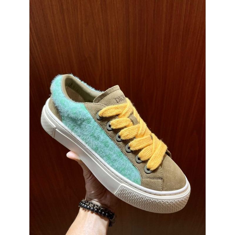 D*or b33 sneaker oblique jacquard brown yellow and cyan