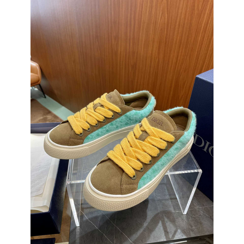 D*or b33 sneaker oblique jacquard brown yellow and cyan