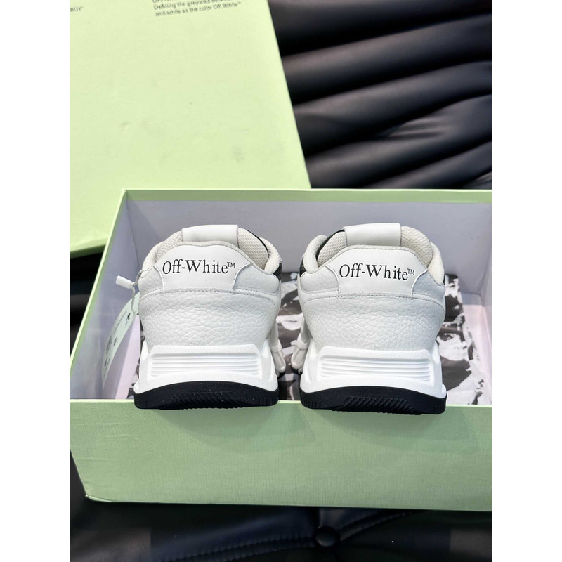 Off White Kick Off Lace-Up Sneakers Black And White